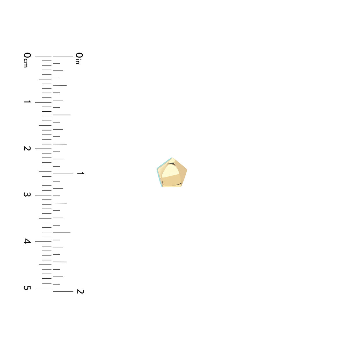 14K Yellow Gold Domed Pentagon Turquoise Enamel Stud Earrings