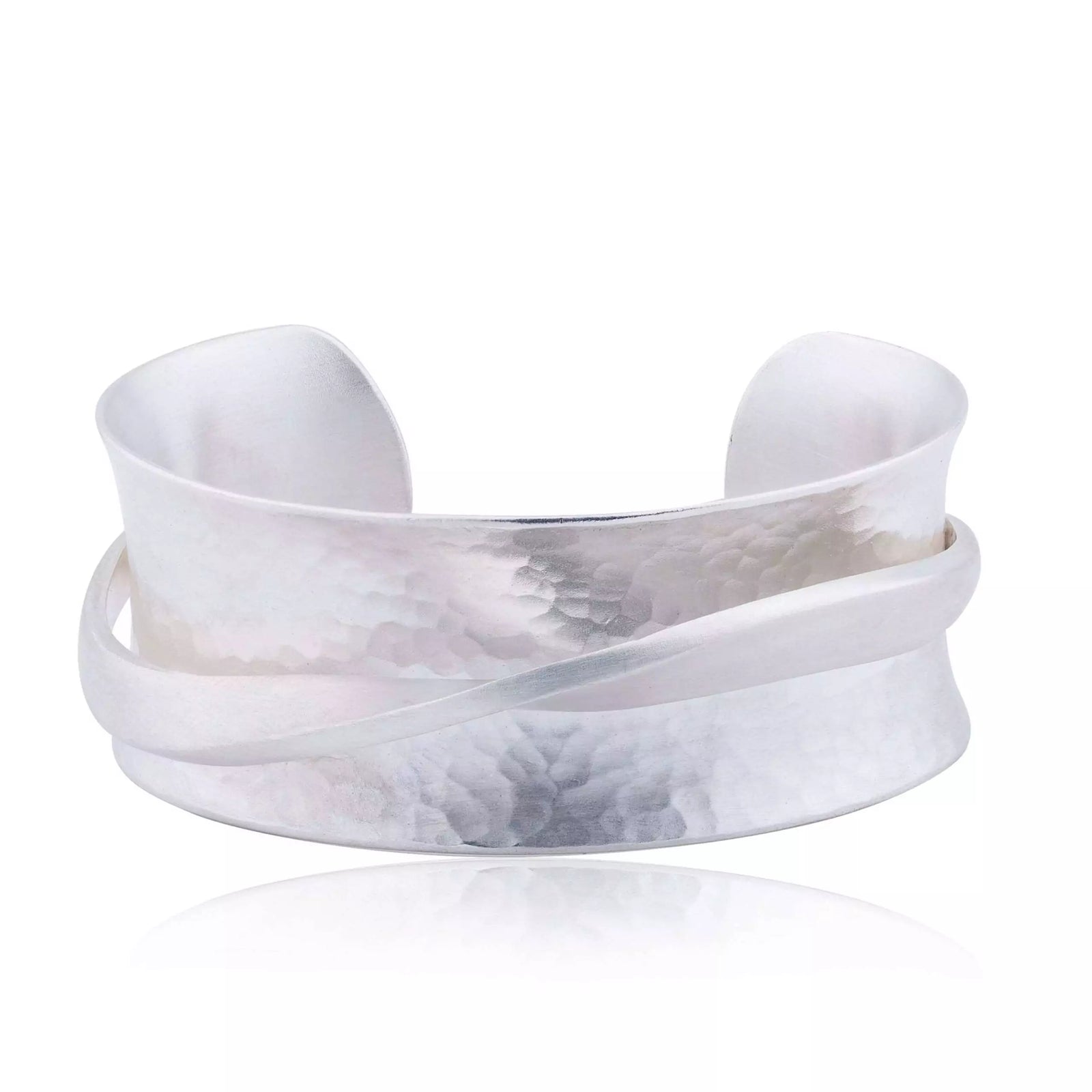 Lika Behar Hammered Sterling Silver "Twist" Open Cuff Bracelet