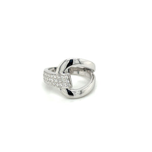 18K White Gold Pave Diamond Knot Ring