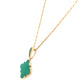 14K Yellow Gold Clover Chrysoprase Inlay Pendant