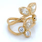18K Yellow Gold Marquise and Round Diamond Bypass Ring