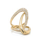 14K Yellow Gold Freeform Diamond Pave Interlocking Ring