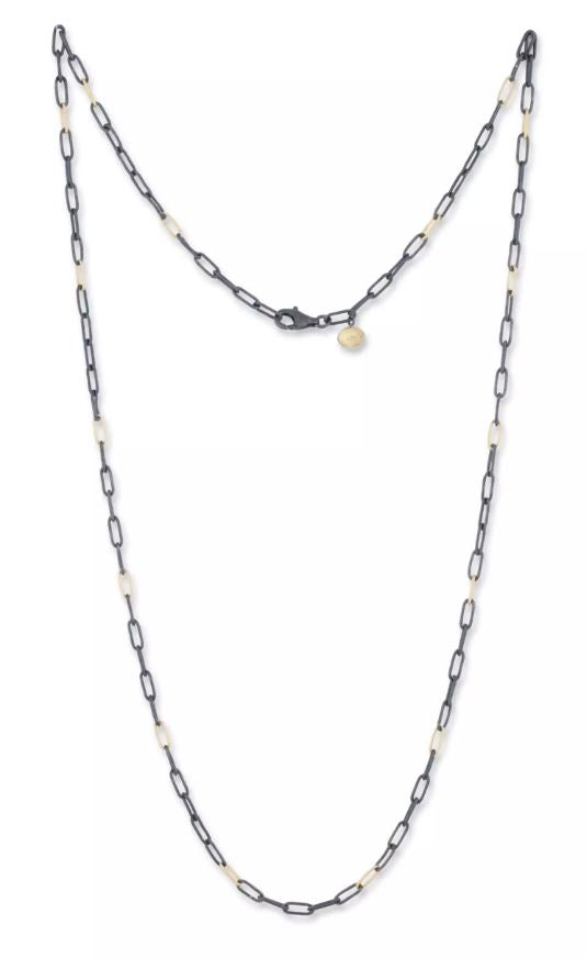 Lika Behar 22K Gold & Oxidized Sterling Silver Long "Clipski" Chain Necklace