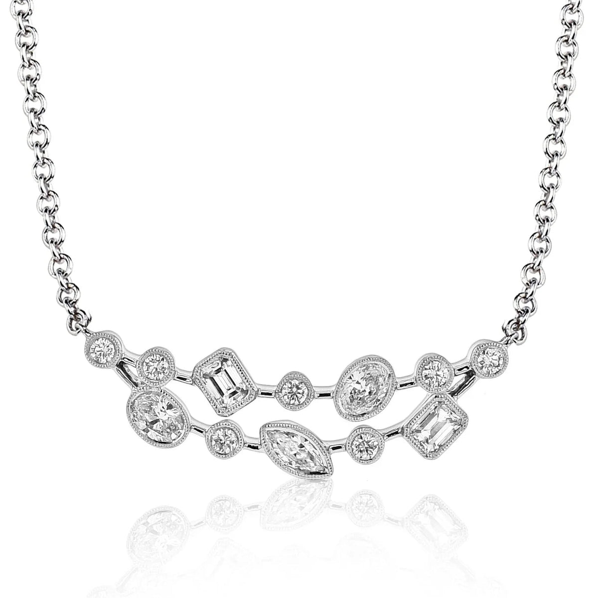 Simon G. Necklace in 18k White Gold with Diamonds