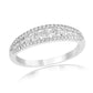 14K White Gold Three Row Diamond Fashion Ring