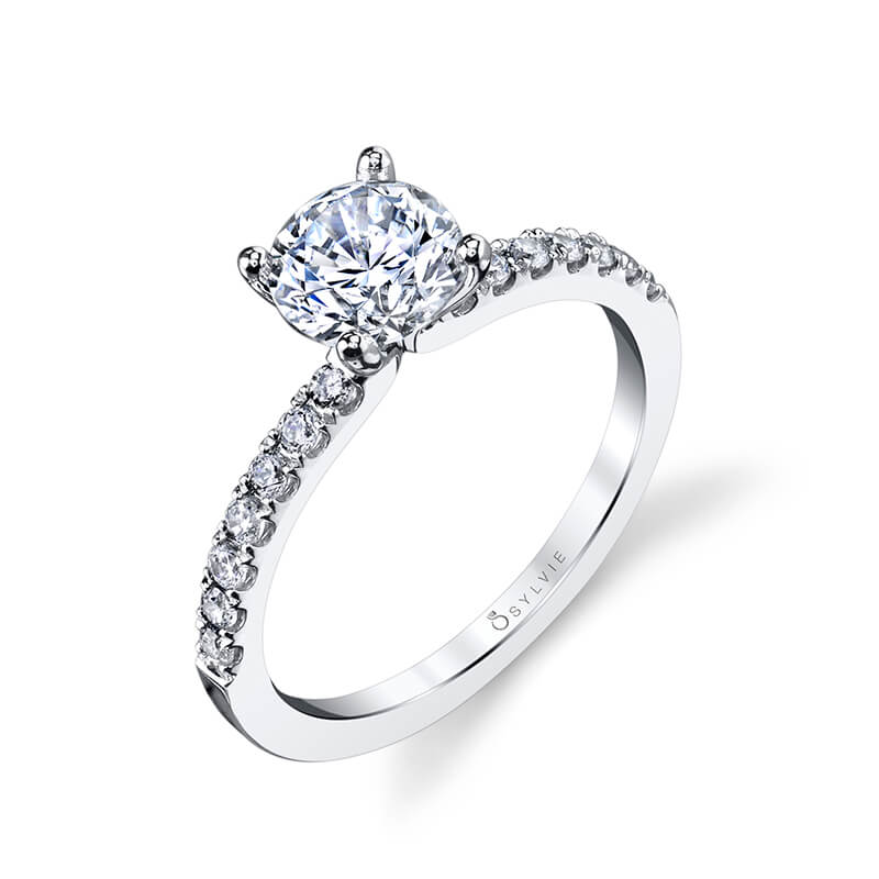 Sylvie 14K White Gold Diamond "Celeste" Engagement Ring