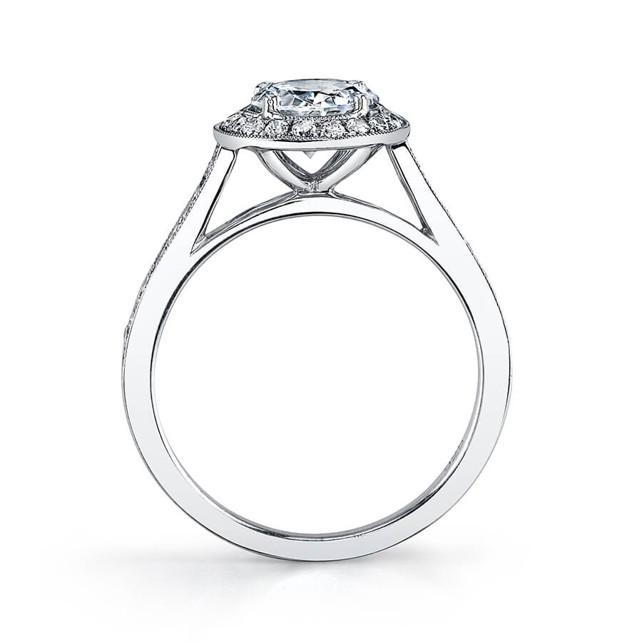 Sylvie "Yvette" Classic Round Engagement Ring with Halo SY310