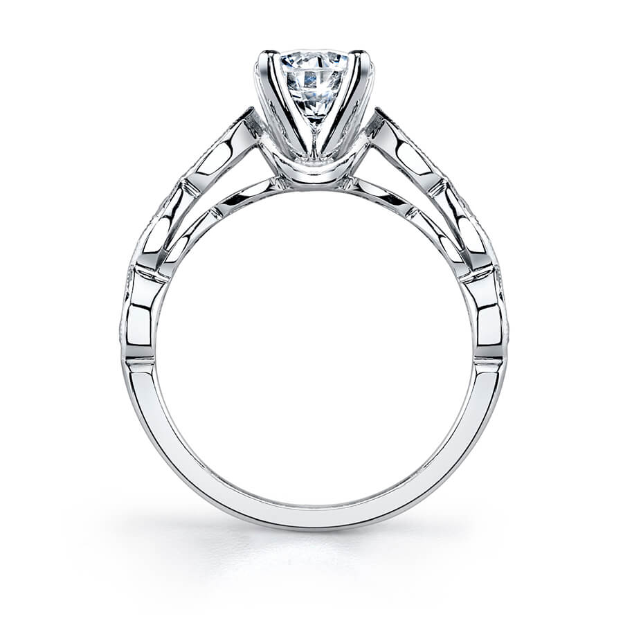 Sylvie 14K White Gold "Jullienne" Diamond Vintage Engagement Ring