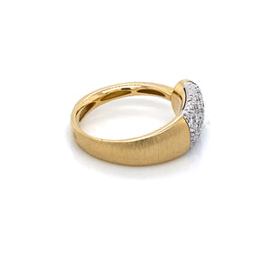 18K Yellow Gold Cuff Style Pave Diamond Ring