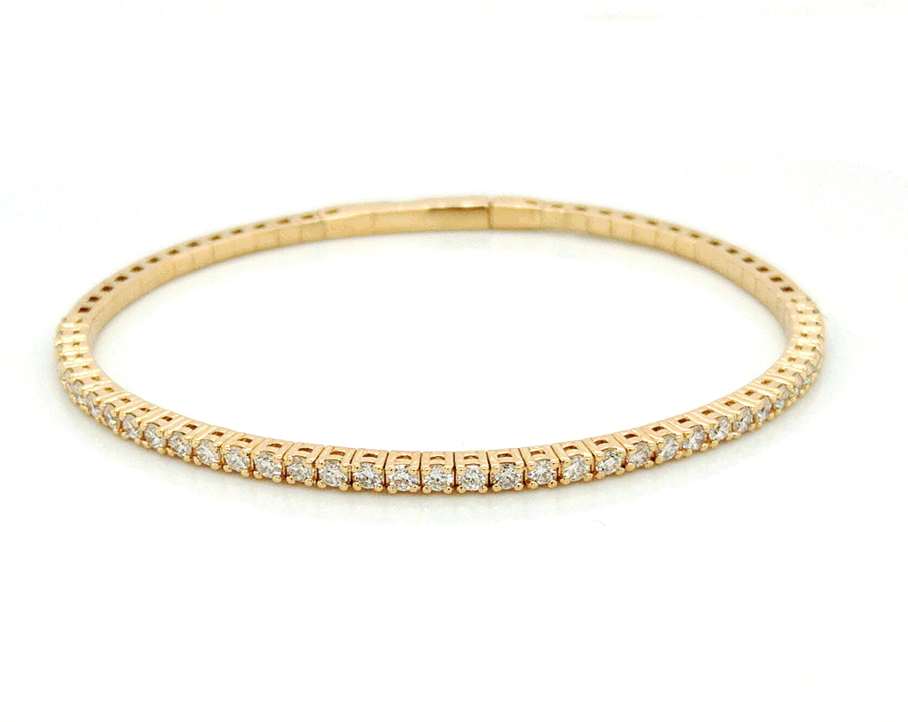 14K Yellow Gold Diamond Flexible Bangle Bracelet