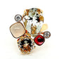 14K Rose Gold Multi-Gemstone & Diamond Cluster Ring
