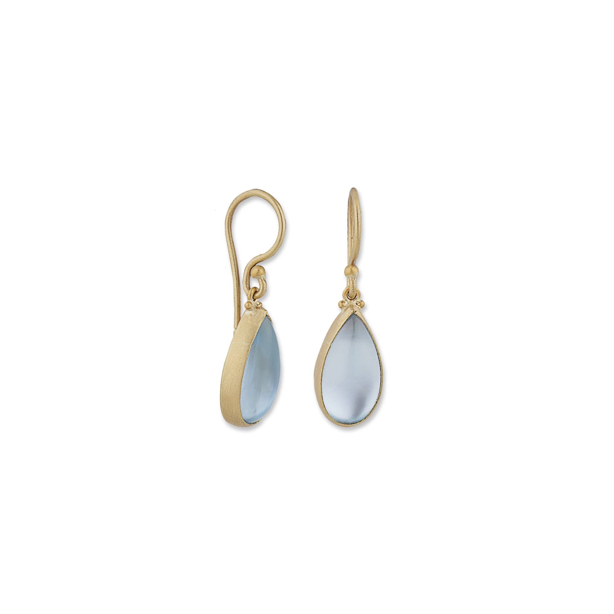 Lika Behar 22K Yellow Gold “Pompei” Blue Topaz Doublet Earrings