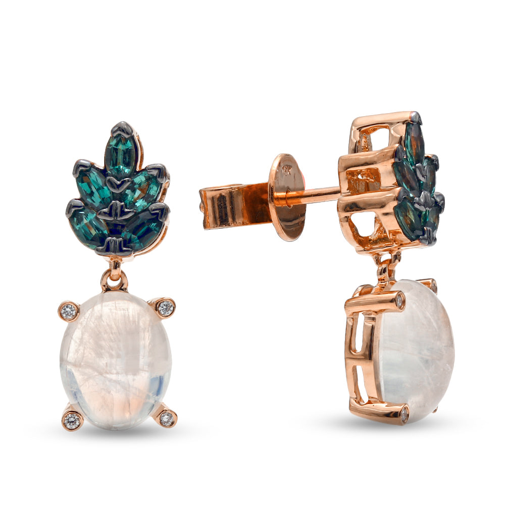 Mark Henry 18K Rose Gold Moonstone & Alexandrite Earrings