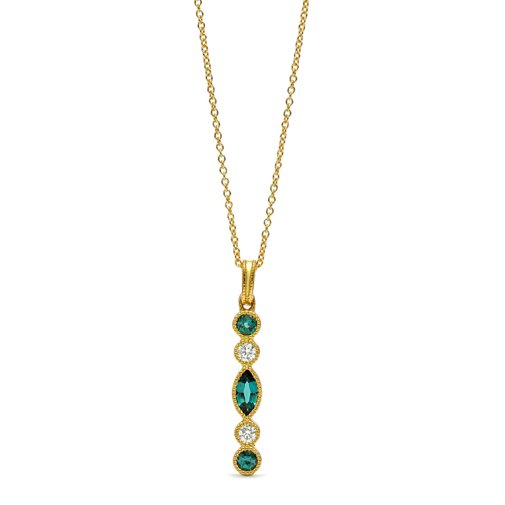 Mark Henry 18K Yellow Gold Alexandrite & Diamond Pendant