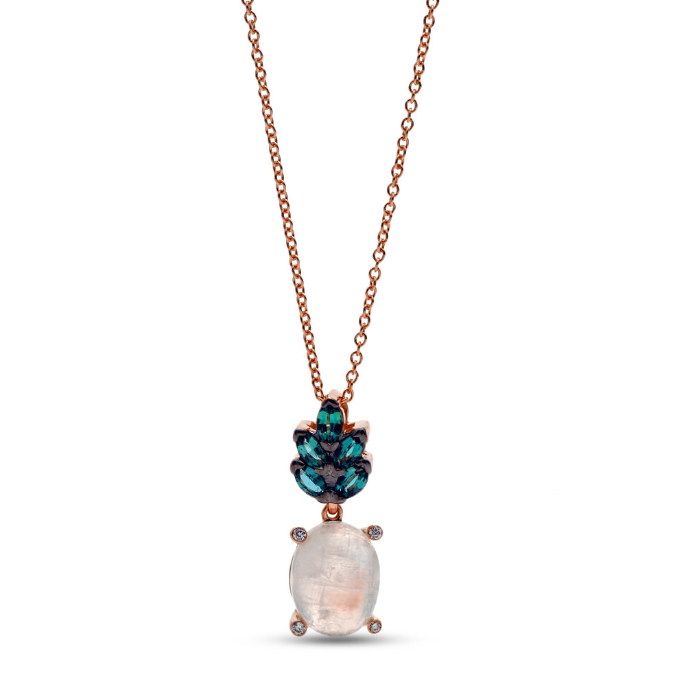 Mark Henry 18K Rose Gold Moonstone & Alexandrite Necklace
