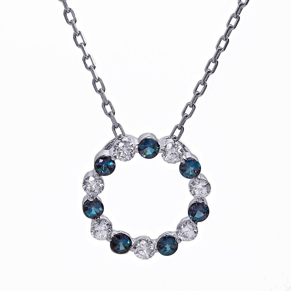 18K White Gold Alexandrite & Diamond "Sphere Of Life" Necklace