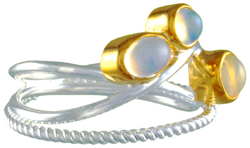 Michou Sterling Silver & 22K Gold Vermeil Multi-Opal Ring