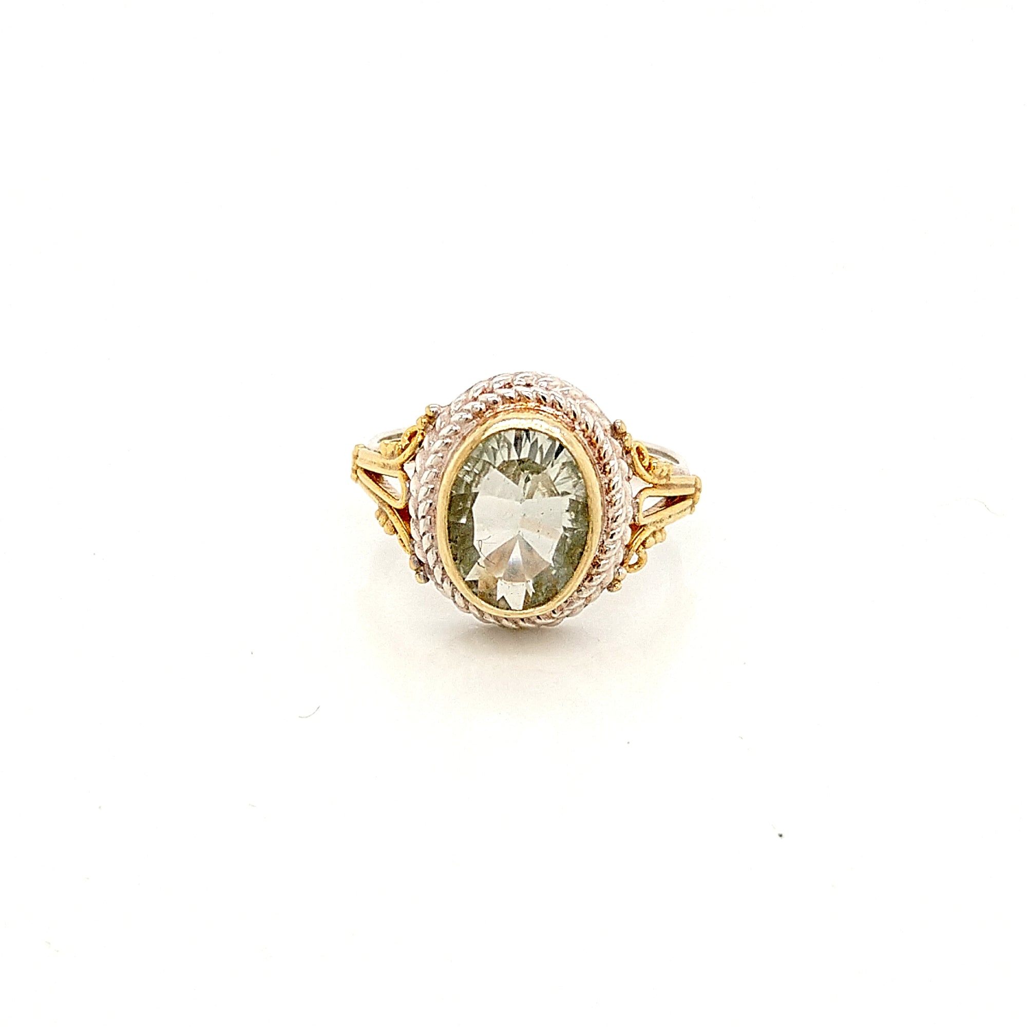 Michou Sterling Silver & 18K Gold Vermeil Green Amethyst Ring