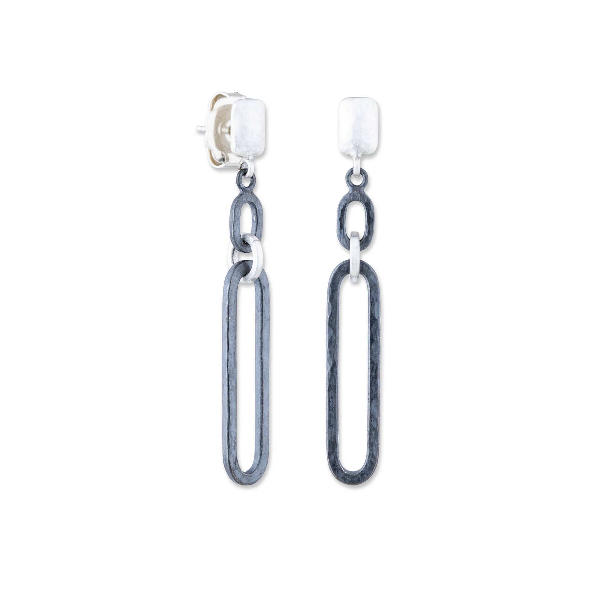 Lika Behar Sterling Silver & Oxidized “Chill-Link” Drop Earrings