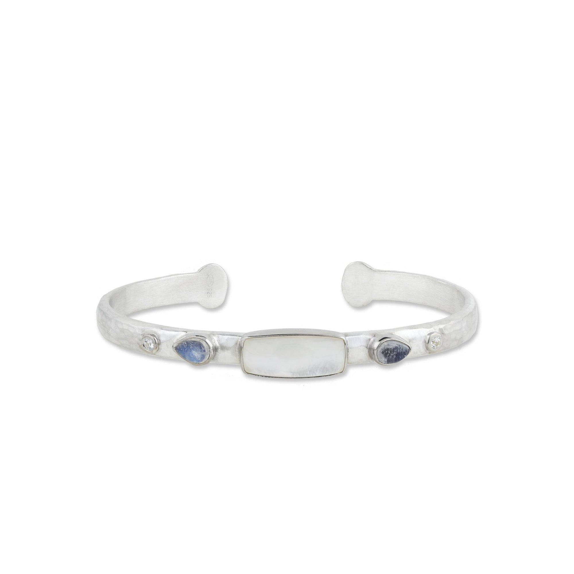 Lika Behar Sterling Silver “Moondance” Cuff Bracelet with Mother of Pearl & Moonstone