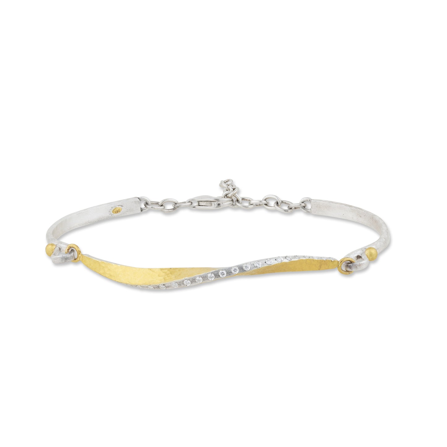 Lika Behar 24K Fusion Gold & Sterling Silver "Twist" Bracelet with Diamond Accents