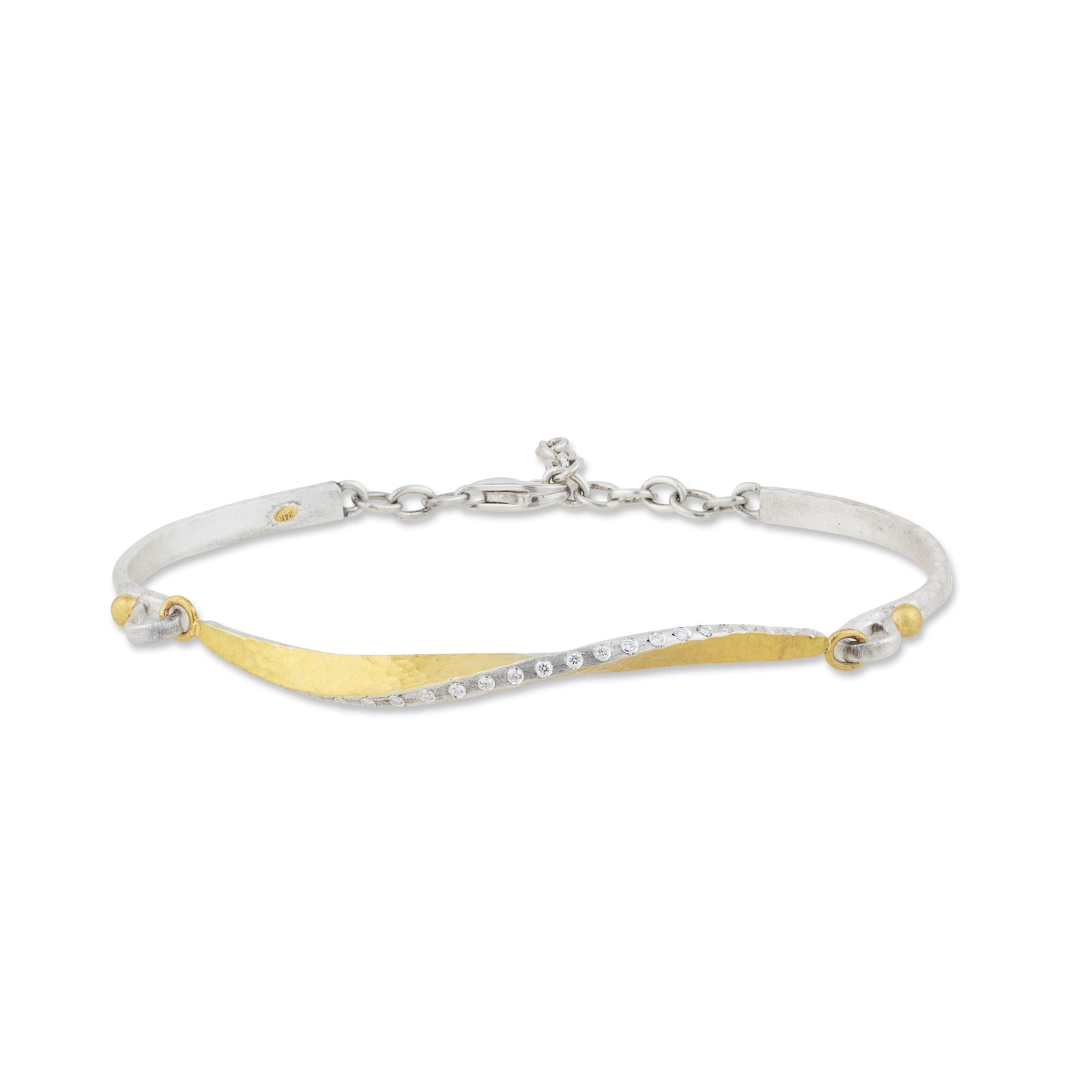 Lika Behar 24K Fusion Gold & Sterling Silver "Twist" Bracelet with Diamond Accents