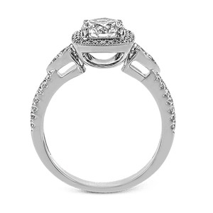 Simon G. 18K White Gold Diamond Engagement Ring with Cushion Halo