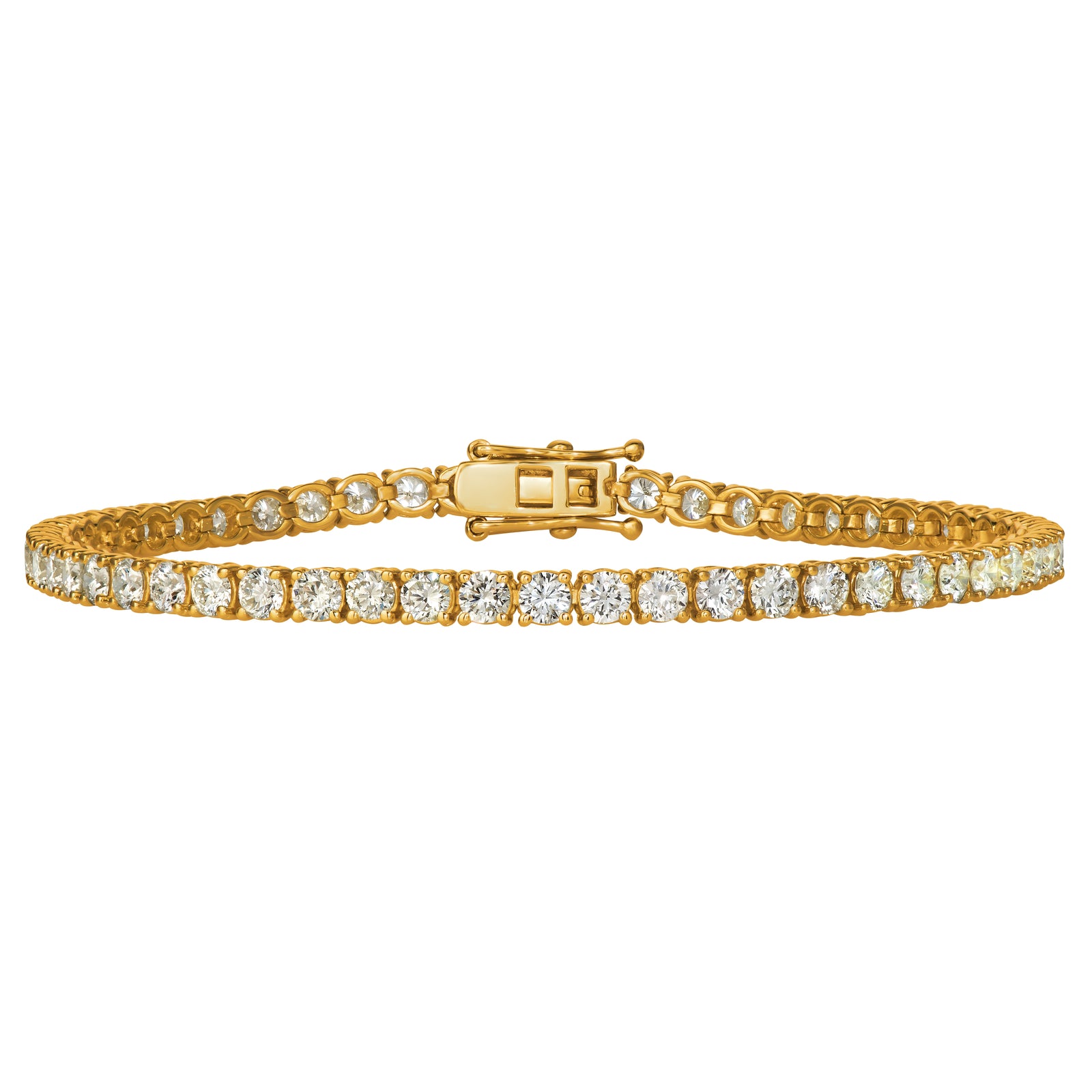 14K Yellow Gold Diamond Tennis Bracelet