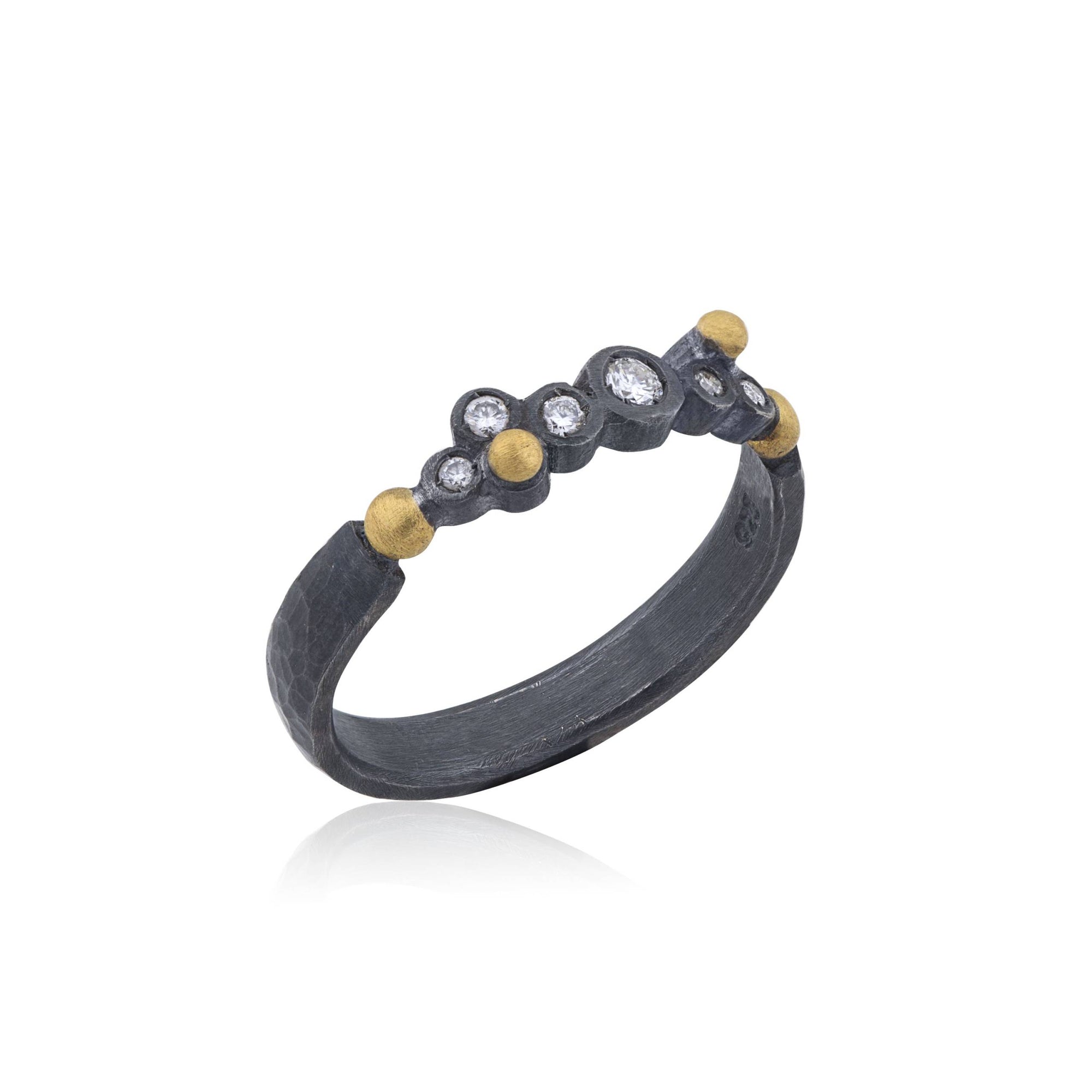 Lika Behar 24K Gold & Oxidized Silver "Dylan" Diamond Ring