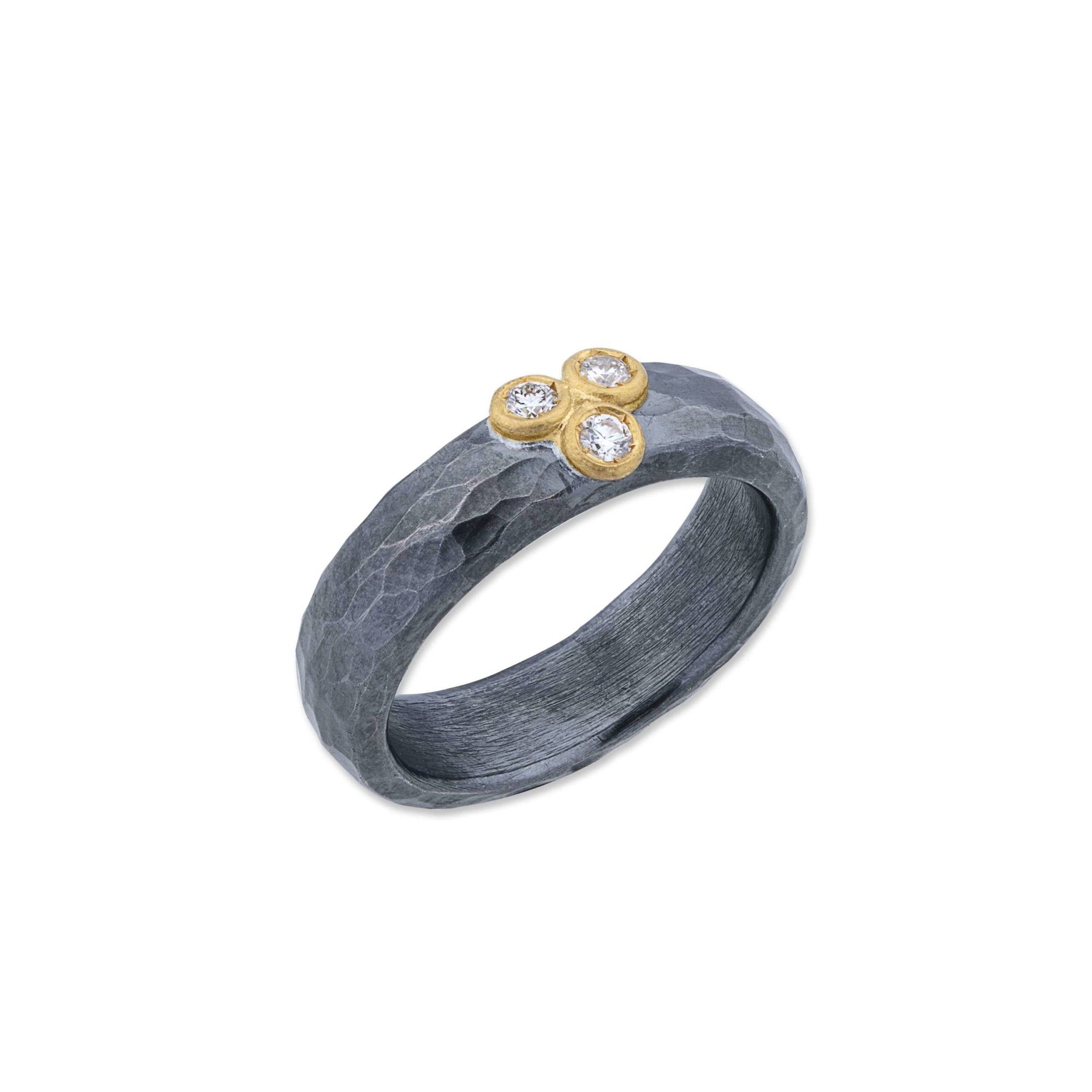 Lika Behar 24K Gold & Oxidized Silver "Random Walk" Diamond Ring