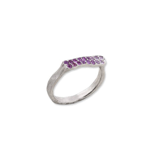 Lika Behar Sterling Silver “Stockton” Pink Sapphire Stackable Ring