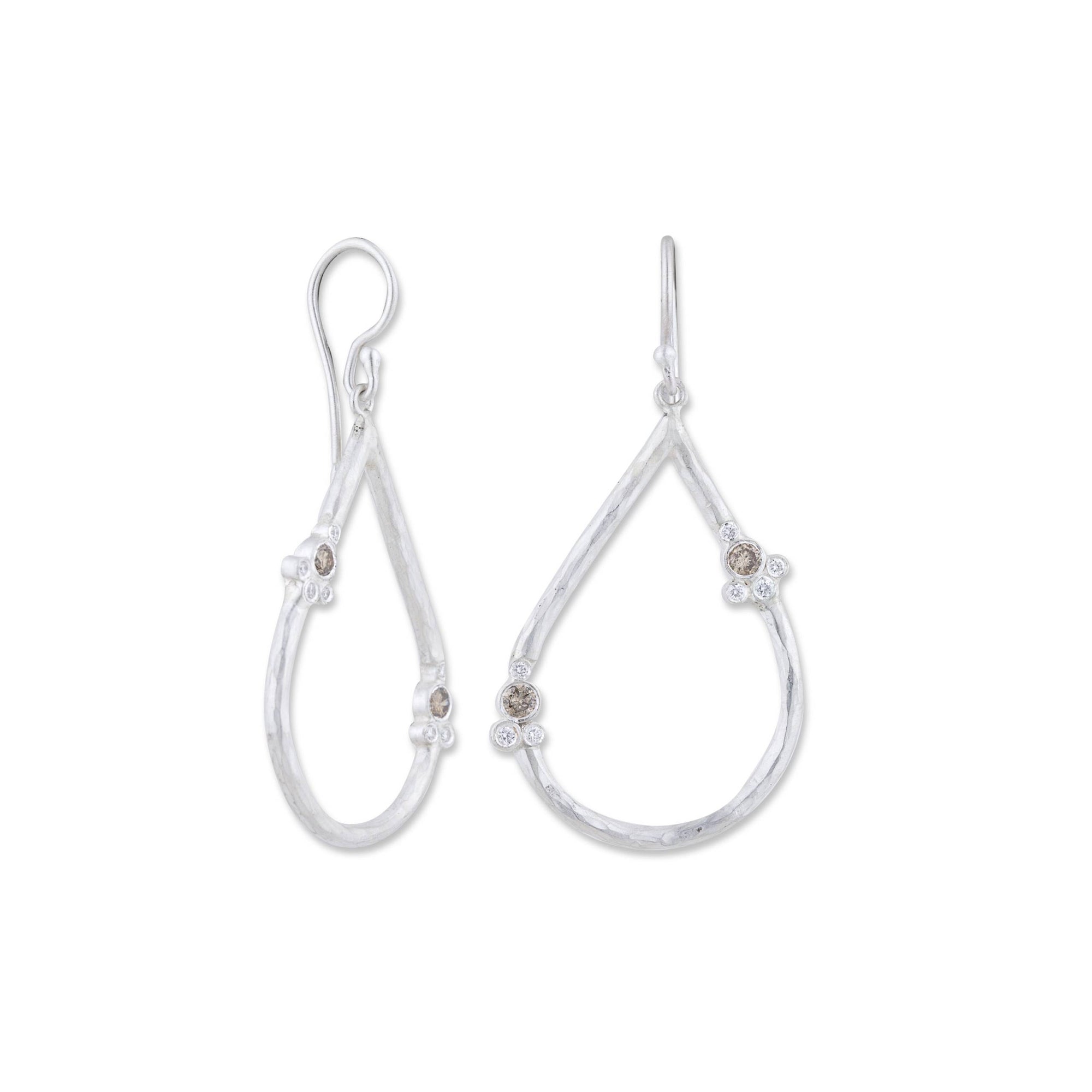 Lika Behar Sterling Silver "Kellysha" Pear Shape Diamond Earrings