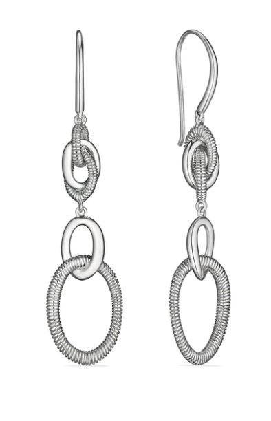Judith Ripka Sterling Silver Interlocking Knot Drop Earrings