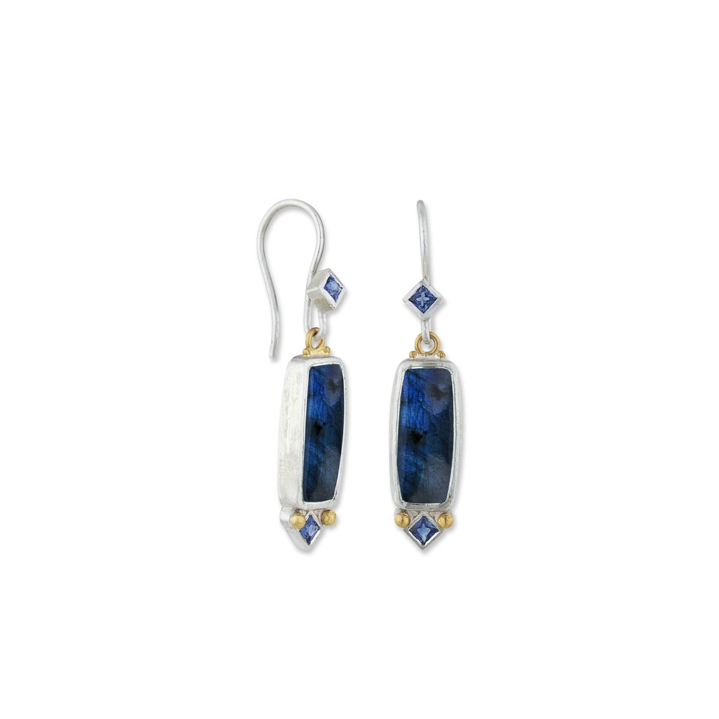 Lika Behar 24K Gold & Sterling Silver "Moondace" Labradorite Earrings