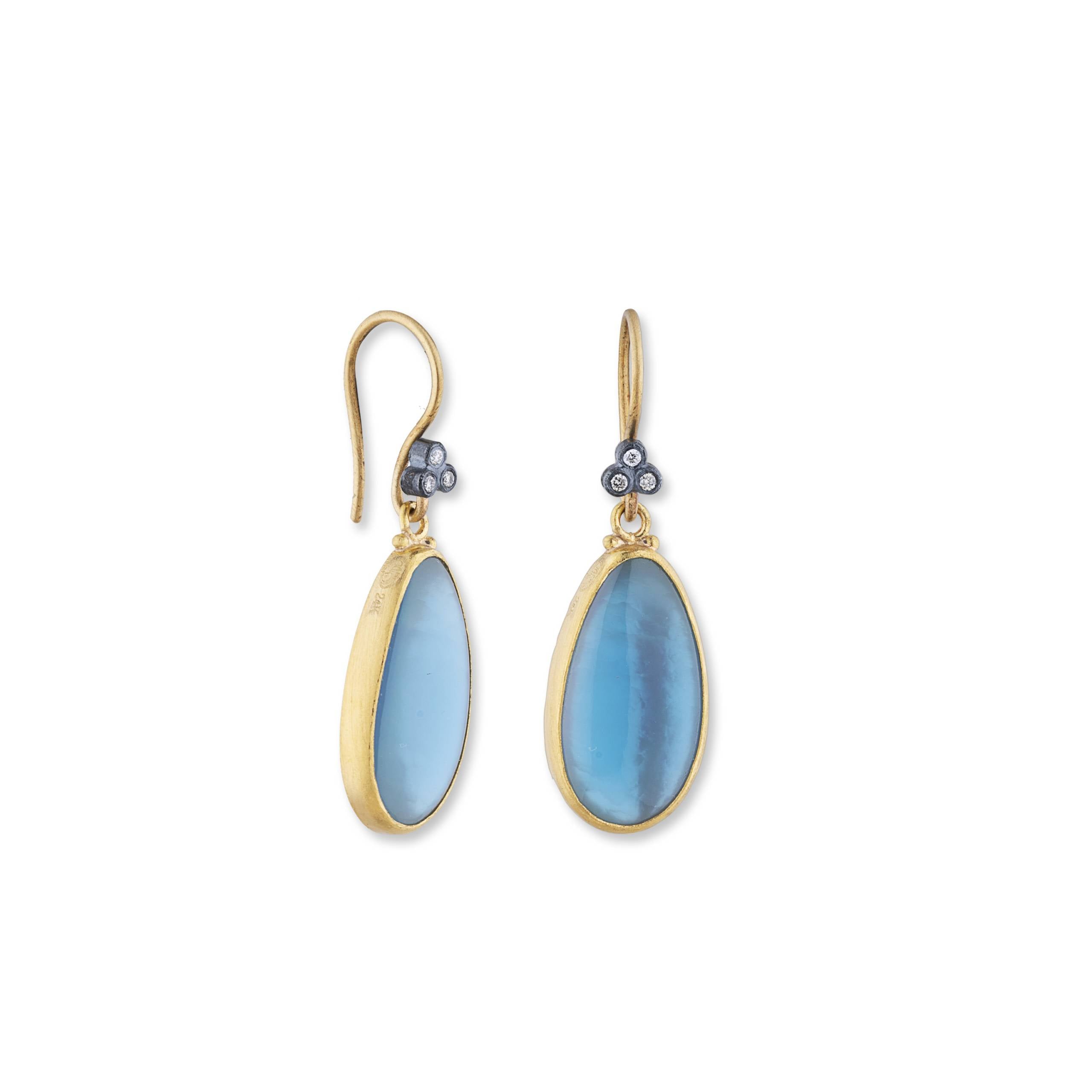 Lika Behar 24K Gold & Oxidized Silver "Mare Nostrum" Drop Earrings