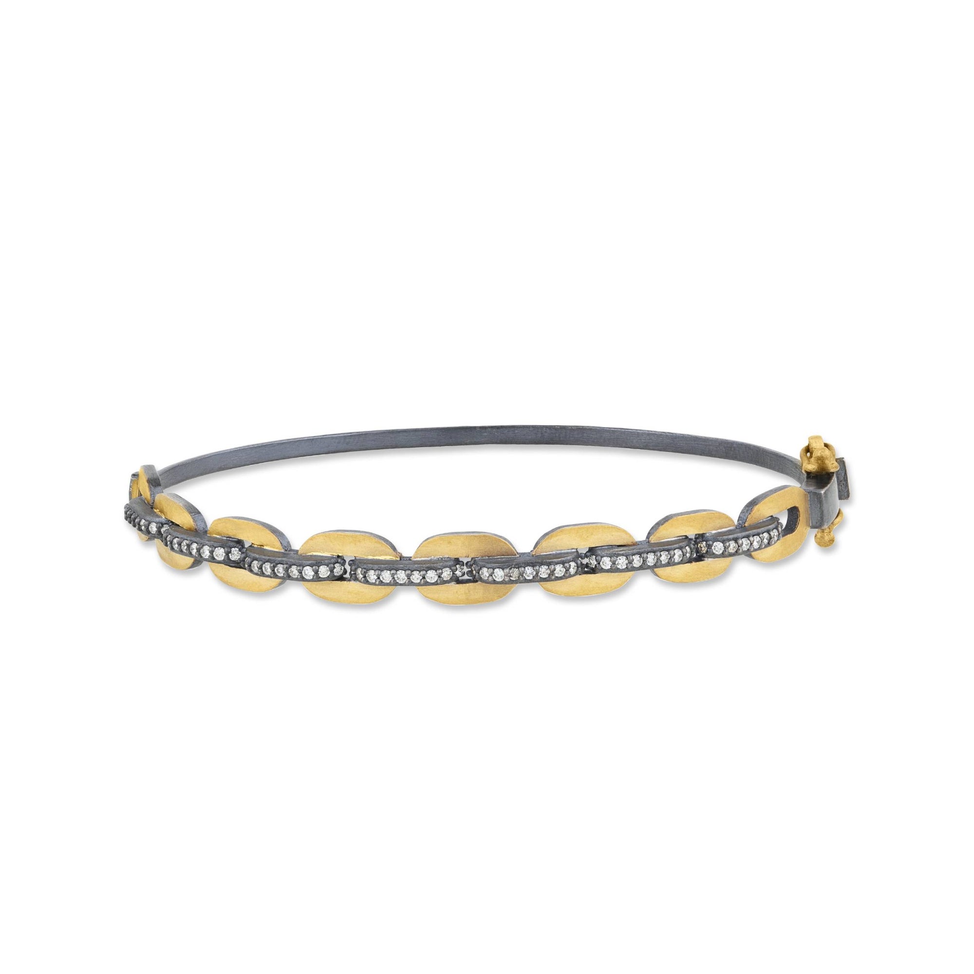 Lika Behar 24K Gold & Oxidized Sterling Silver "Chill-Link" Bangle Bracelet