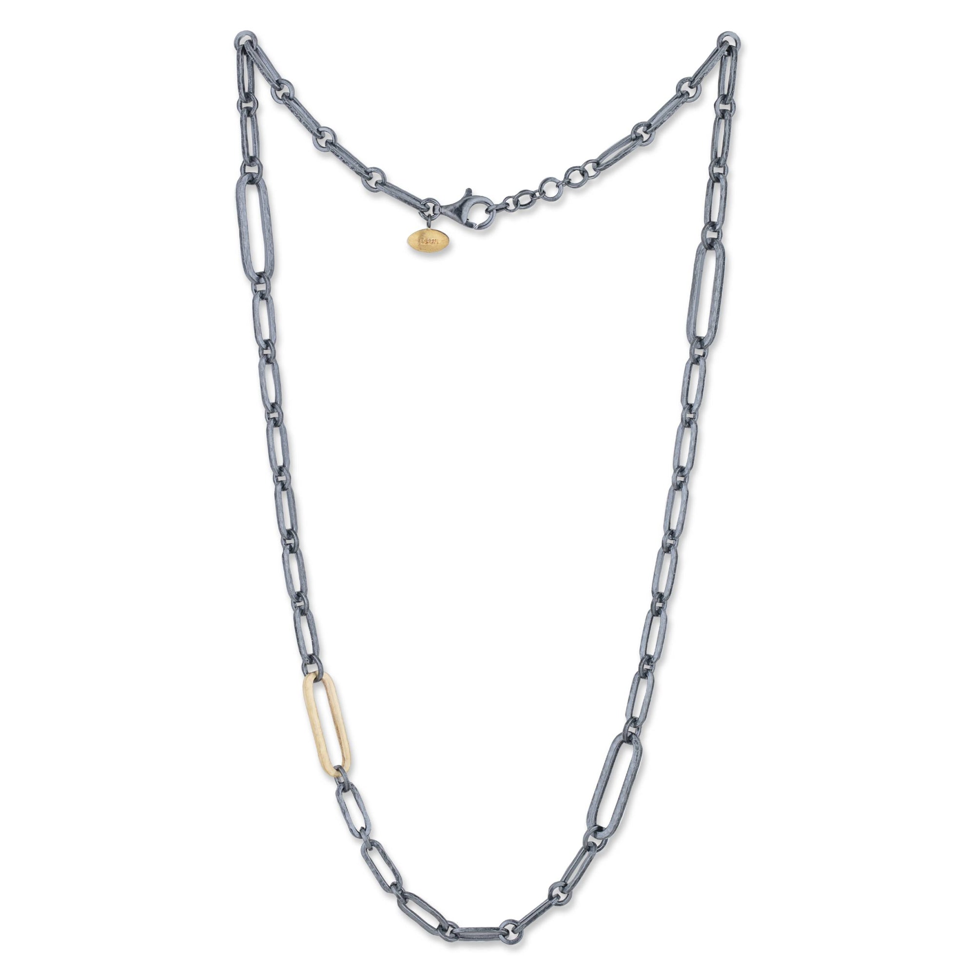 Lika Behar Oxidized Sterling Silver & 22K Gold "Chill Link" Necklace