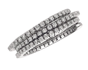 14K White Gold Diamond Flexible Spiral Ring