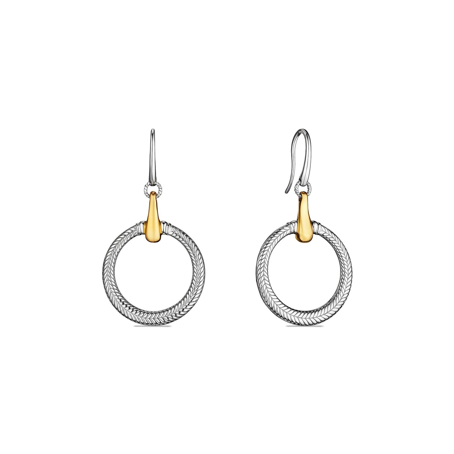 Judith Ripka Sterling Silver & 18K Yellow Gold Braided Drop Earrings