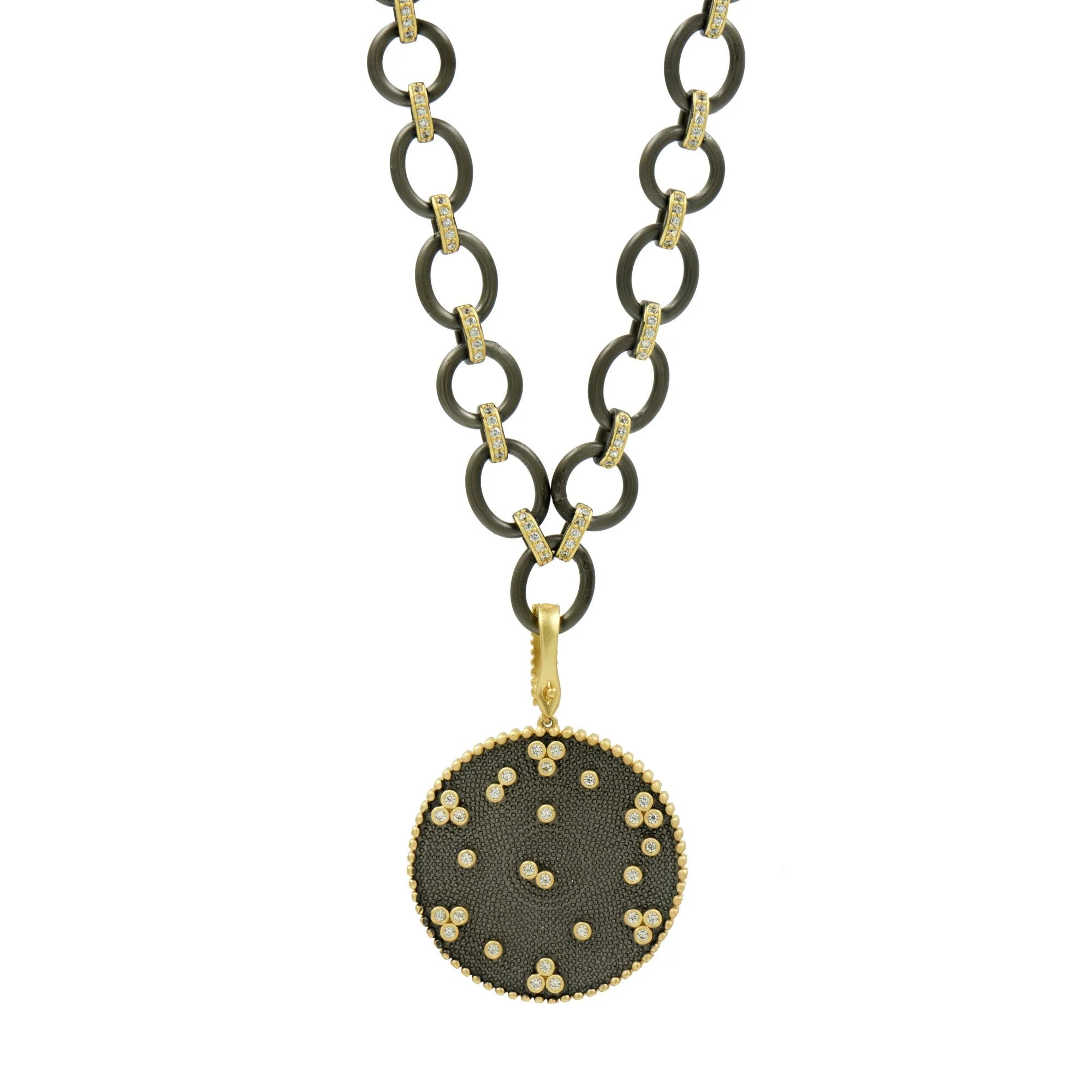 Freida Rothman "Signature Double Sided Pendant Chain Link Necklace"