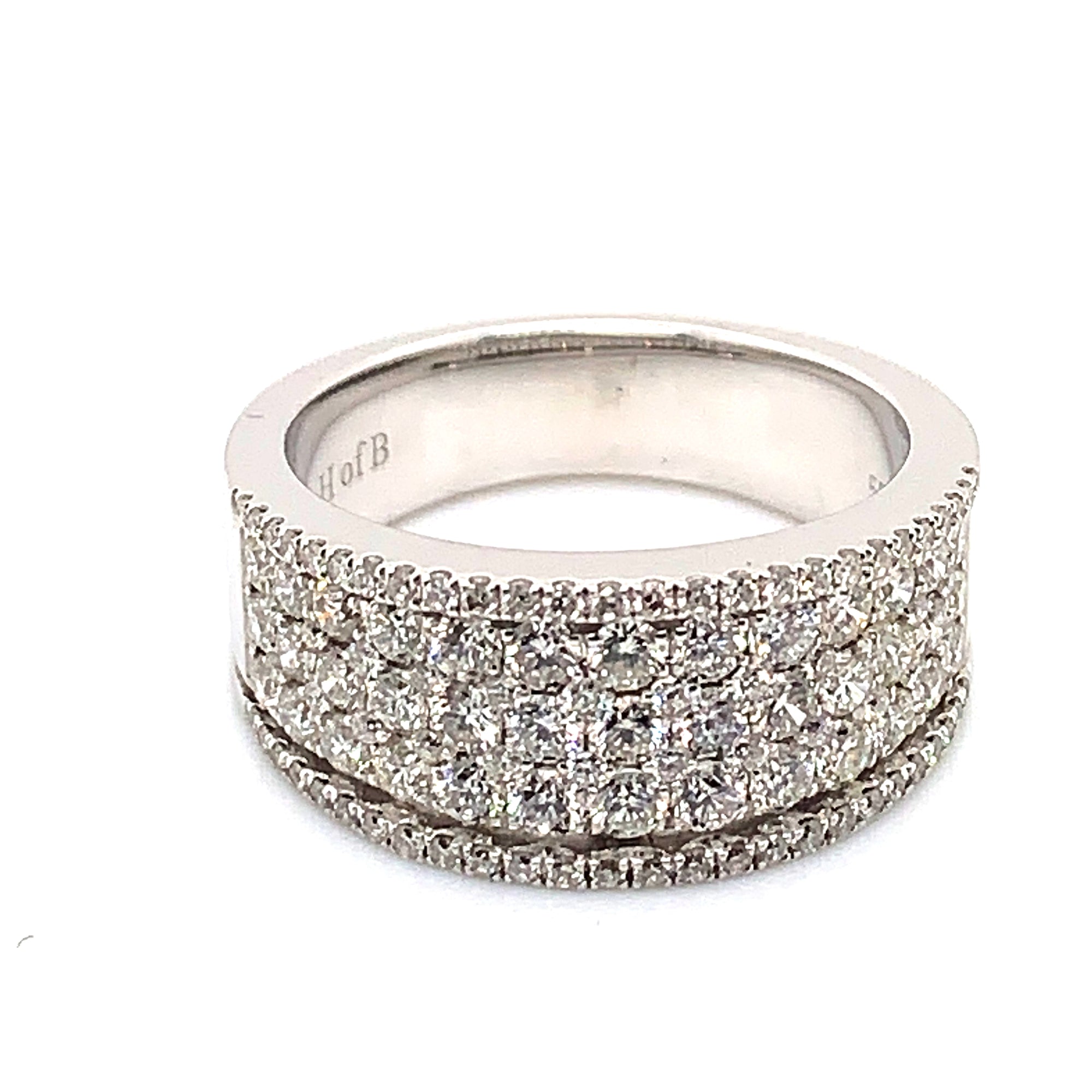 14K White Gold 1.50 Carat Wide Diamond Ring