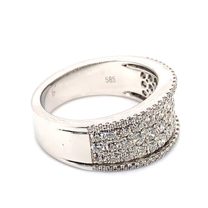 14K White Gold 1.50 Carat Wide Diamond Ring