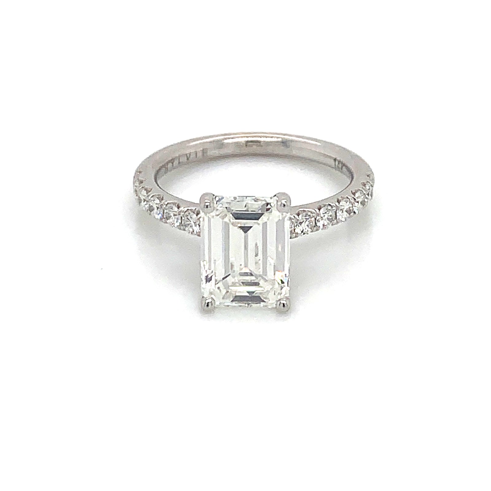 Sylvie 14K White Gold Emerald Cut Engagement Ring