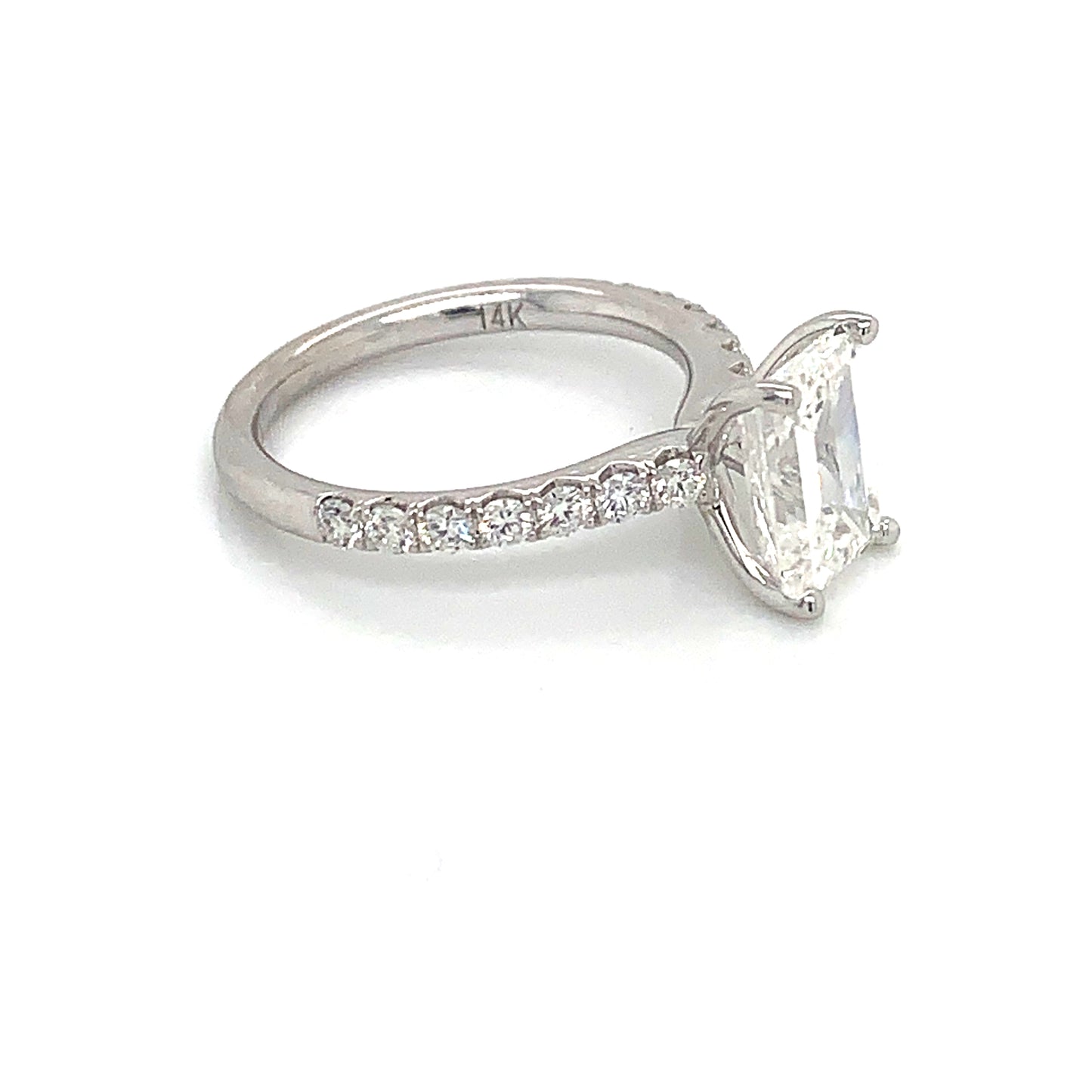 Sylvie "Aimee" 14K White Gold Emerald Cut Classic Engagement Ring - S2060