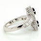 18K White Gold Sapphire & Diamond Bypass Style Ring
