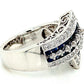 14K White Gold Sapphire & Diamond Bypass Fashion Ring