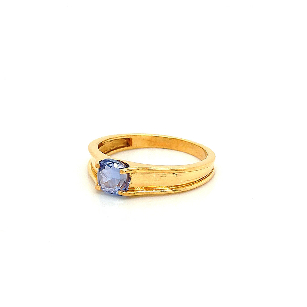 22K Yellow Gold No Heat Sapphire Ring