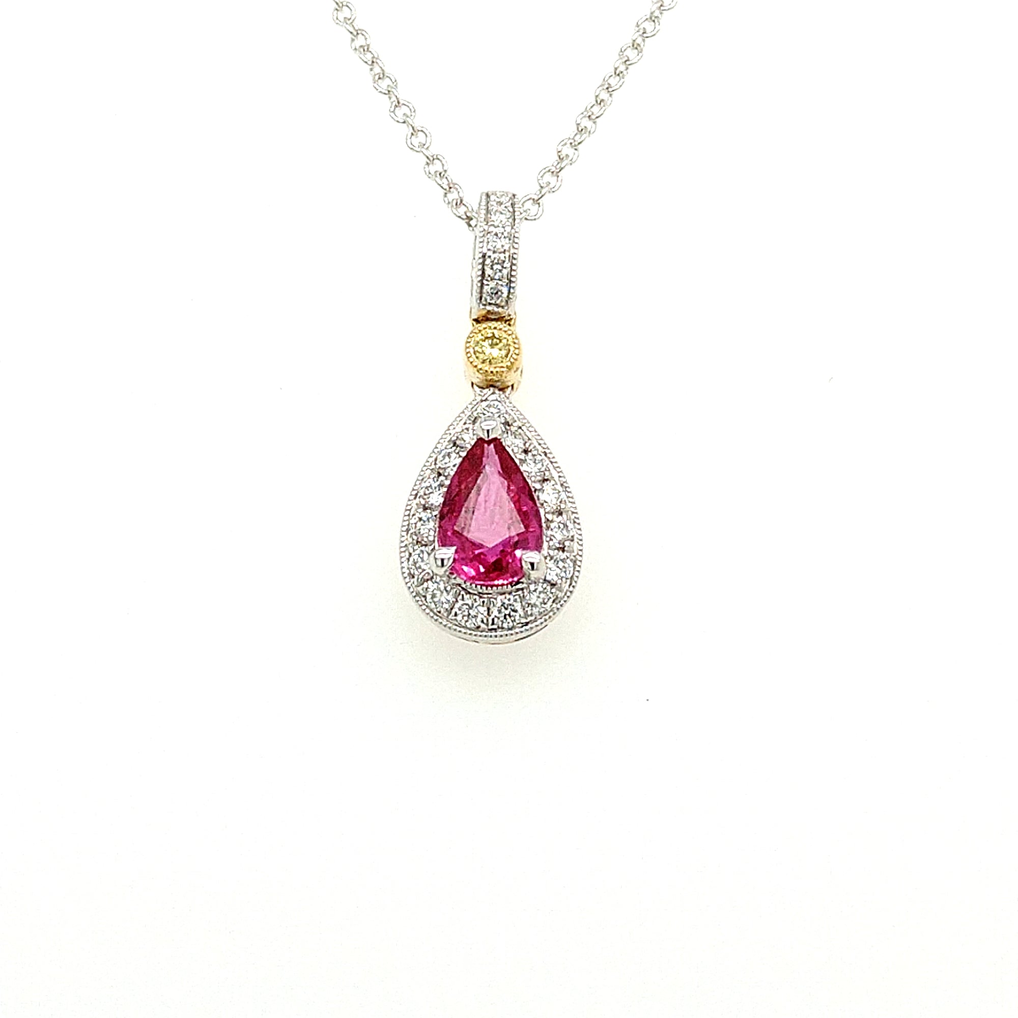 Simon G. 18K White Gold Ruby & Diamond Necklace