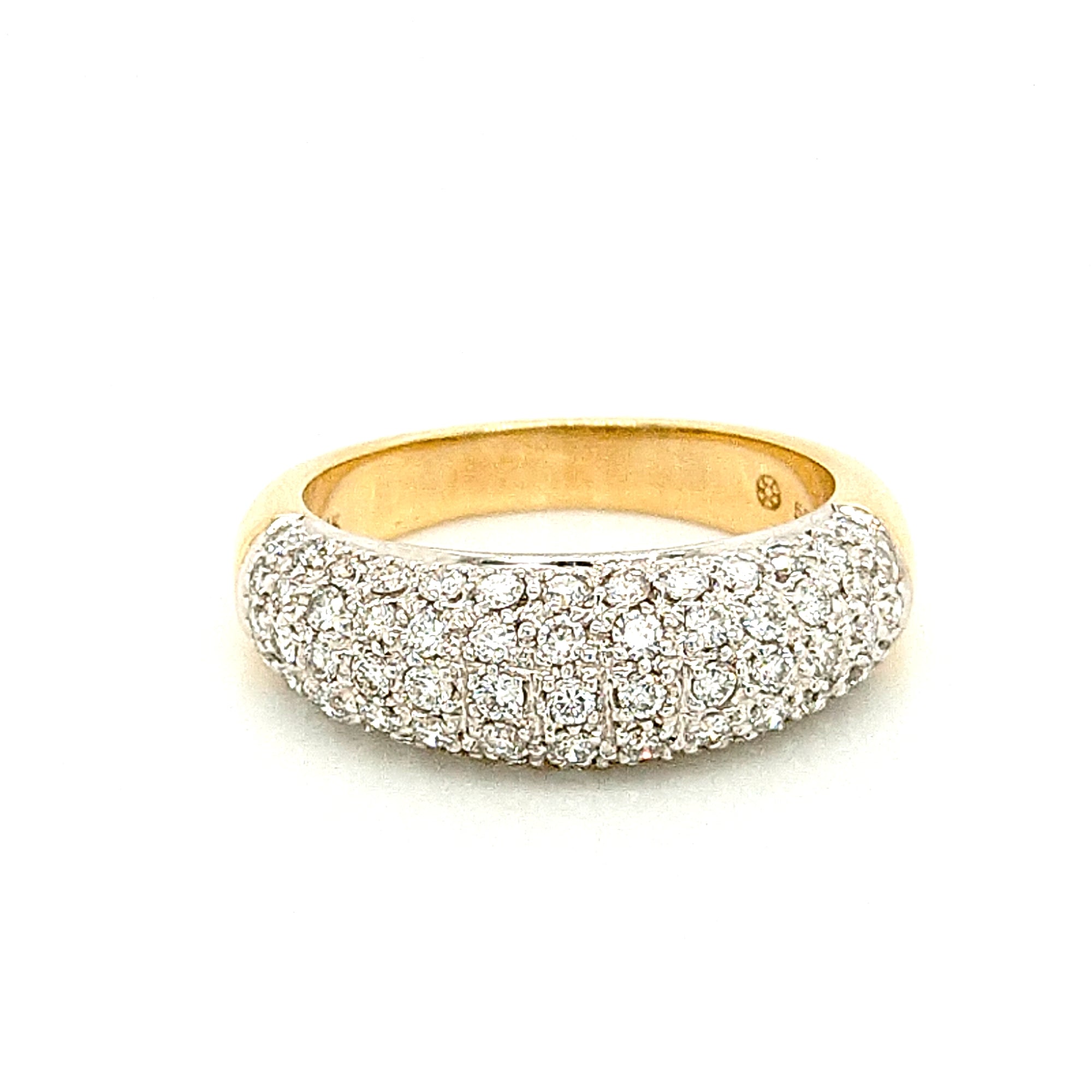 14K Gold Pave Dome Style Ring