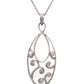 18K White Gold Filigree Drop Necklace